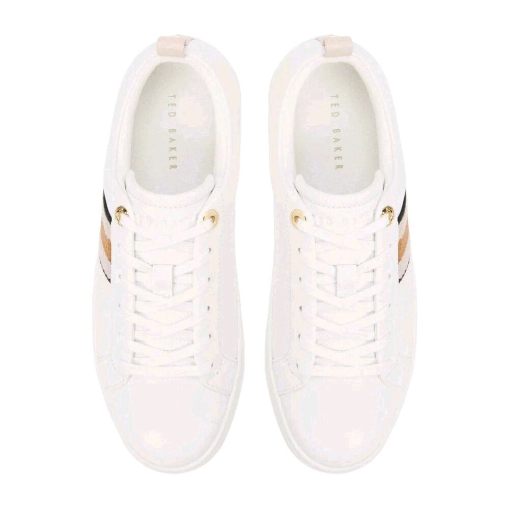 Ted Baker Women's Leather Sneakers Shoes Pink/White Size 7.5 - Picture 4 of 6